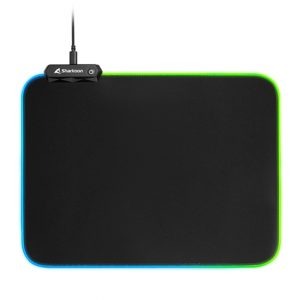 SHARKOON MOUSE PAD GAMER NEGRO C/LUZ 36X27CM -1337 RGB V2 360