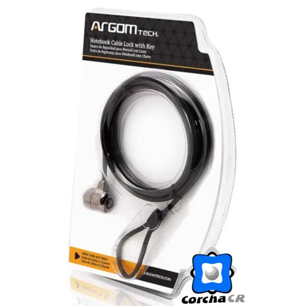 ARGOM CANDADO PARA PORTÁTIL CON LLAVE 1,80 M / 6 PIES - ARG-KL-5002