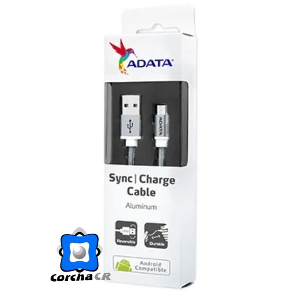 ADATA CABLE MICRO USB A USB SILVER AMUCAL-100CMK-CSV