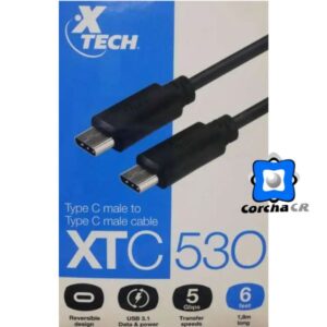 XTECH CABLE TIPO C MACHO A C MACHO 1.8MTS - XTC-530