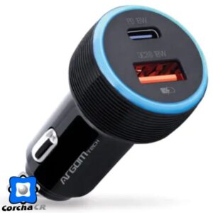 ARGOM CARGADOR P/ CARRO C1 36W PD TIPO-C + USB - ARG-AC-0118BK