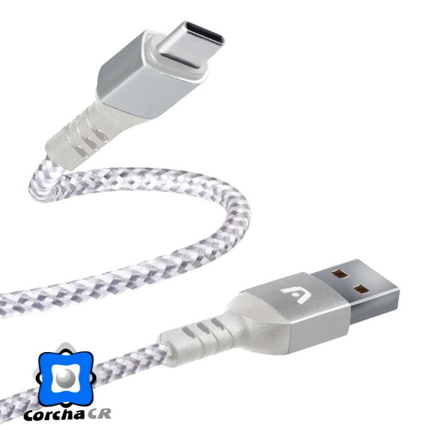 ARGOM CABLE TIPO C MACHO A USB 1.8MTS TRENZADO DURA FORM - ARG-CB-0025WT