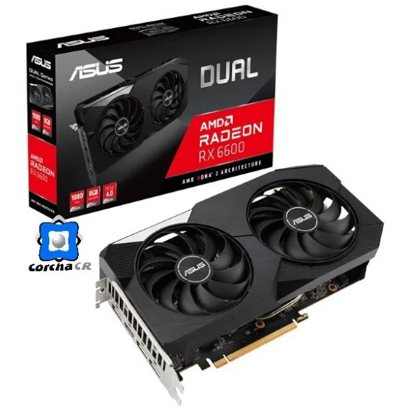 ASUS TARJETA DE VIDEO DUAL AMD RADEON 8GB GDDR6 - RX6600-8G
