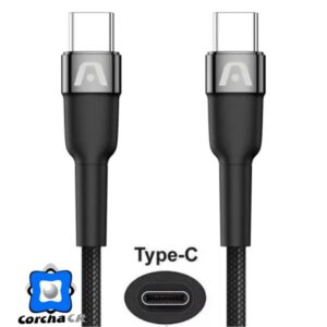 ARGOM CABLE TIPO C MACHO A C MACHO 3M/10FT DURA SPEED 65W NEGRO - ARG-CB-0048BK