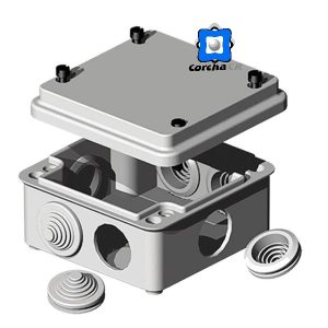 EAGLE CAJA PLEXO 10X10X5.5CM ABS GRIS IP65 4 X 4 - CON CONOS - 222-B