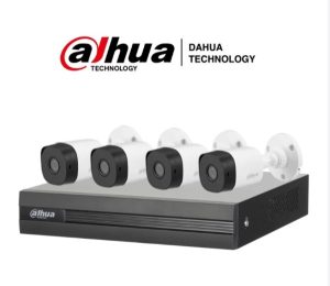 DAHUA KIT DE SEGURIDAD 4 CAMARAS + GRABADOR +DISCO + CABLES - KIT1B04B1A21