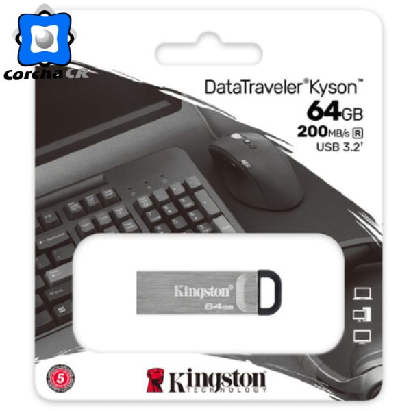 KINGSTON MEMORIA USB 64GB 3.2 DATATRAVELER KYSON NEGRA – DTKN/64GB