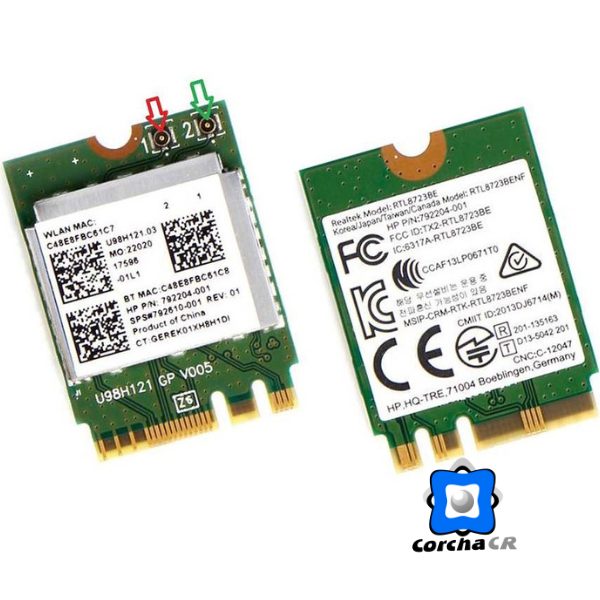 REALTEK TARJETA MINI WIFI + BLUETOOTH 802.11AC NGFF - RTL8723BE (USADO)