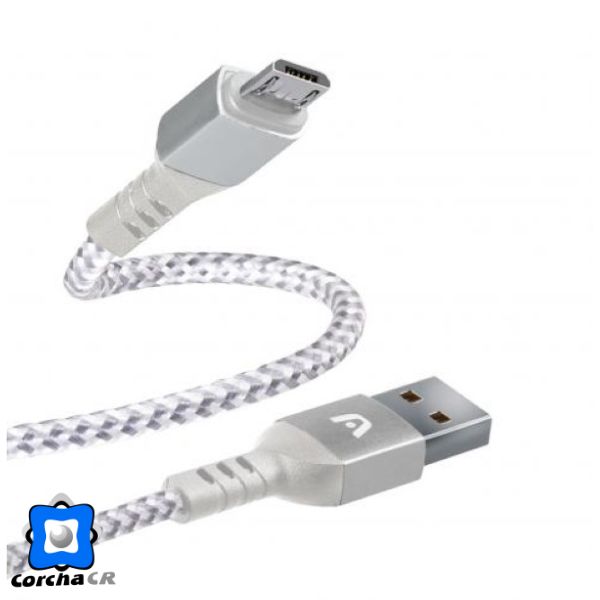 ARGOM CABLE MICRO USB MACHO A USB 1.8MTS TRENZADO DURA FORM - ARG-CB-0021WT