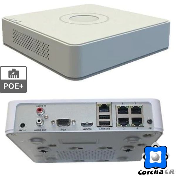 HIKVISION GRABADOR NVR - 4 CANALES 6MP POE H.265 - DS-7104NI-Q1/4P