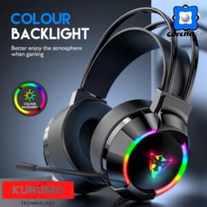 KURUMO AURICULARES GAMER CON MICROFONO NEGRO RGB 2-3.5MM + USB - G604