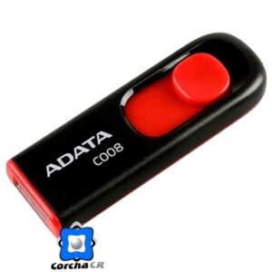 ADATA MEMORIA USB 32GB 2.0 SIN TAPA  NEGRA + ROJA – AC008-32G-RKD