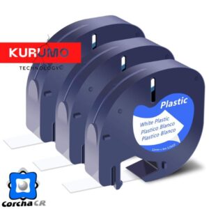 KURUMO CINTA LETRA TAG BLANCA PLASTICA 1/2” X 13PIES 3 PACK - ‎91331