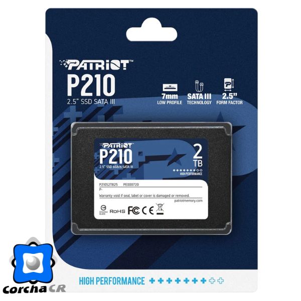 PATRIOT DISCO DURO SOLIDO - 2TB 2.5 P210 ATA III - P210S2TB25