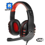ARGOM AURICULARES DE DIADEMA CON CABLE USB DYNAMIC 63 NEGROS-ROJOS – ARG-HS-0063