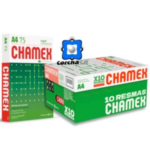 CHAMEX PAPEL CAJA 10 UNID RESMAS 8-1/2"X11" 500H 75GRS