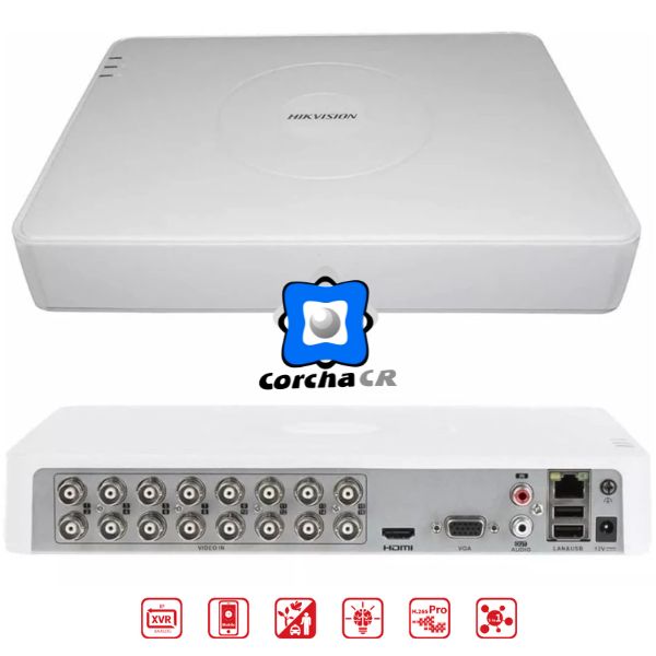 HIKVISION GRABADOR DVR - 16 CANALES ANALOGICO 1080P MINI 1U ACUSENSE SONIDO - IDS-7116HQHI-M1/S