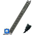LANTEK REGLETA PARA RACK PDU 8 TOMAS 125VAC/20A 3 LEDS 5-20P - SUPRESORA PICOS CABLE 3MTRS - LTK-PDU08H20R