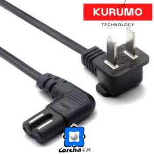 KURUMO CABLE  ALIMENTACION AC DE 2 PINES PARA CARGADORES 90 GRADOS - ELECTRODOMÉSTICOS - 4587