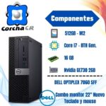 DELL PC OPTIPLEX 7060 - CORE I7 - FORMATO PEQUEÑO COMBO MONITOR 22" - USADO