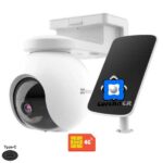 EZVIZ COMBO CAMARA VIGILANCIA 4G PARA EXTERIOR 2K BATERIA PAN & TILT EB8 + PANEL  (TYPE-C) – CS-EB8-R100-1K3FL4GA-LA