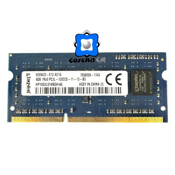 KINGSTON MEMORIA RAM – DDR3 – 4GB LAPTOP PC3-12800 1600MHZ (USADA)