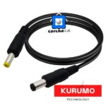 KURUMO CABLE ALIMENTACION MACHO A MACHO 4017 A 5521 12V DC 1 MTS - 4017-5521