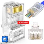KURUMO CONECTOR RJ45 CAT6 CAT6E 23AWG P/CABLE UTP PASS THROUGH (UNIDAD) - 4523
