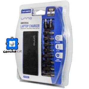 UNNO CARGADOR UNIVERSAL PARA PORTÁTIL 90W + 1USB QC 3.0 - PW5291BK