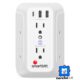 SMARTBITT REGLETA DE PARED 6 TOMAS Y 3 PUERTOS USB CON SUPRESOR DE PICOS - SBSS-BW6-3U