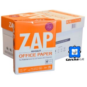 ZAP PAPEL CAJA 10 UNID RESMAS 8-1/2"X11" 500H 70GRS BLANCURA 97%