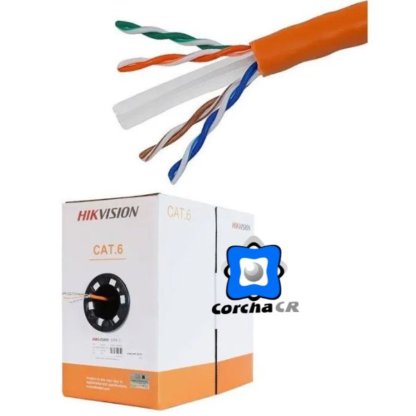 HIKVISION CABLE UTP CAT6 NARANJA 23AWG REDES (CAJA 305 MTS) – DS-1LN6-UU